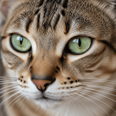 Close-up macro photograph of the face of a Singapura