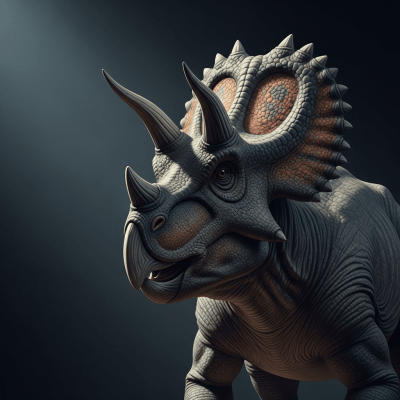 Editorial-style heroic portrait of a single Sinoceratops from the taxonomy dinosaurs.