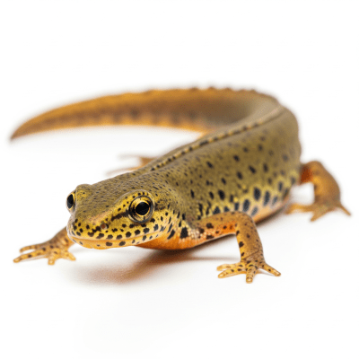 High quality, studio-style photograph of a single Smooth Newt