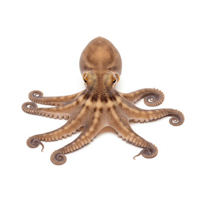 High quality studio photograph of a single Smooth Octopus