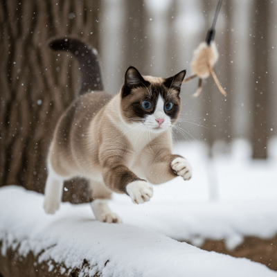 Action shot of a Snowshoe