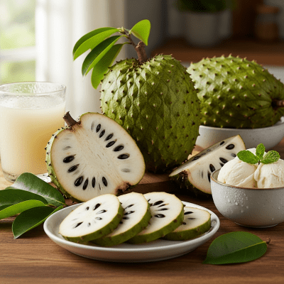 Image of the Soursop, part of the fruits taxonomy, prepared or used in a typical culinary context