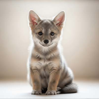 Photograph showing a juvenile (puppy) version of the South American Gray Fox
