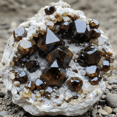 Naturalistic scene featuring Sphalerite in its typical geological environment, as categorized by minerals