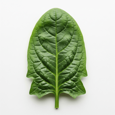 High resolution studio photograph of a single Spinach