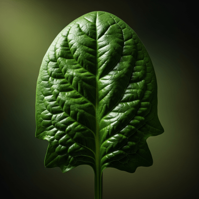 Editorial-style hero shot of a single Spinach from the taxonomy vegetables.