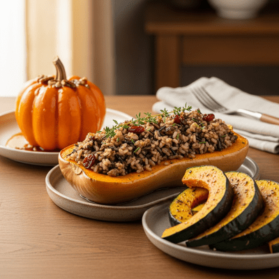 Photograph of a prepared dish or serving featuring the Squash, as commonly used in cuisine within the taxonomy vegetables