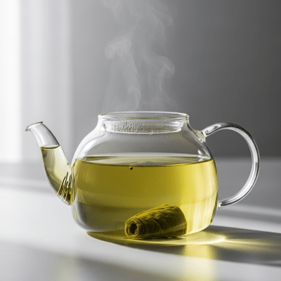 Editorial-style image of a brewed Sri Lankan Green Tea tea, part of the taxonomy teas