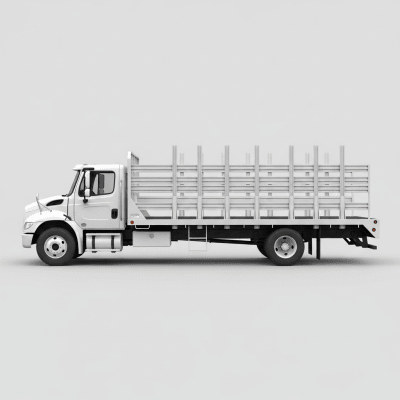 Clean side profile view of a Stake Truck, part of the trucks
