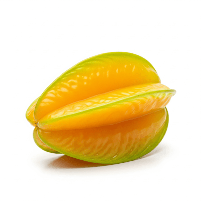 High quality studio photograph of a single Starfruit from the fruits taxonomy