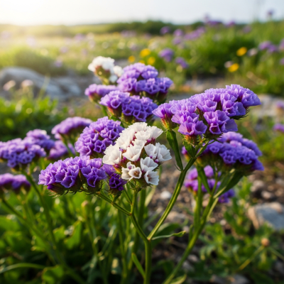 Photograph of a Statice (flowers) in its natural environment