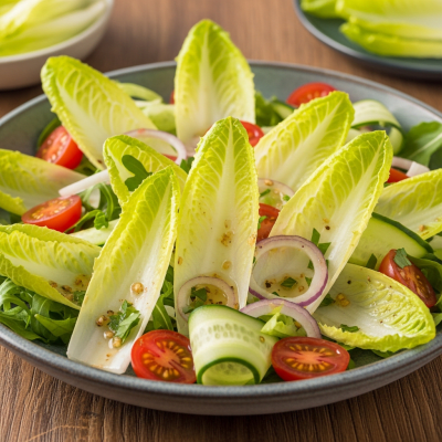 Image showing Stem Lettuce as part of a finished dish, such as a salad or sandwich
