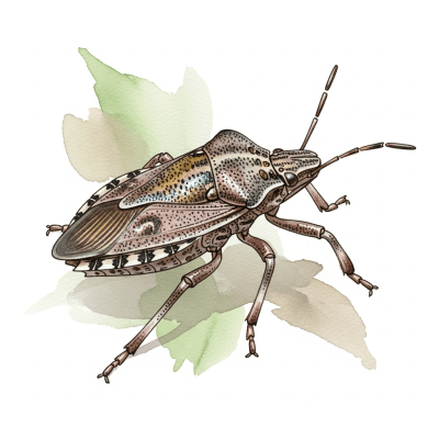 Artistic depiction of a single Stink Bug, belonging to the taxonomy insects