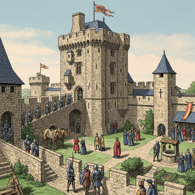 An image showing the Stone Keep Castle from the castles taxonomy being used or inhabited historically