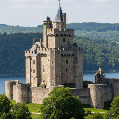 A realistic image of the Stone Keep Castle from the castles taxonomy, situated in its historical or natural environment