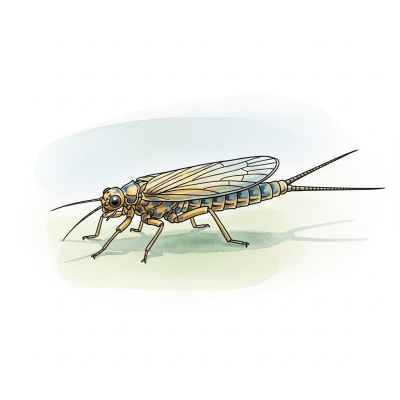 Artistic depiction of a single Stonefly, belonging to the taxonomy insects