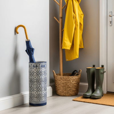 Image of a Straight Umbrella displayed alongside typical items it is paired with (e