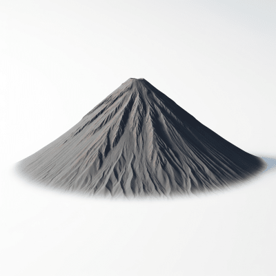 High quality studio photograph of a single Stratovolcano