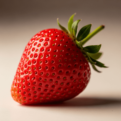 An editorial-quality hero shot of a single Strawberry from the taxonomy berries.