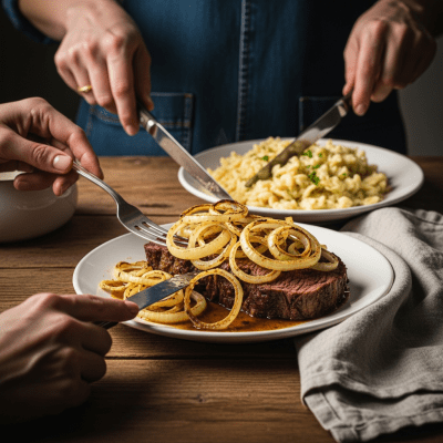 A cultural representation of a Stuttgarter onion (onions) featured in a traditional dish or meal setting