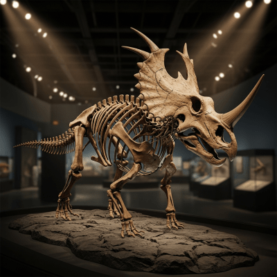 Museum exhibit style rendering of a single Styracosaurus