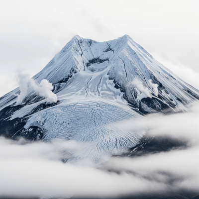 High quality studio photograph of a single Subglacial volcano