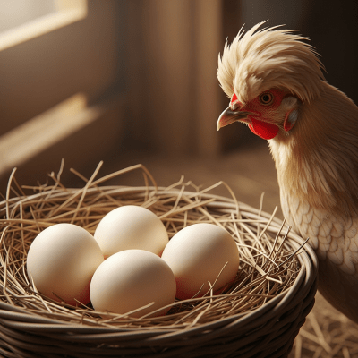 Image depicting eggs laid by a Sultan, contextualized within the chicken taxonomy