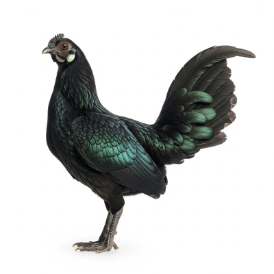 High quality studio photograph of a single Sumatra from the chicken taxonomy