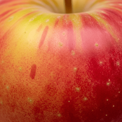 A detailed macro shot focusing on the skin texture and color variation of a Suncrisp