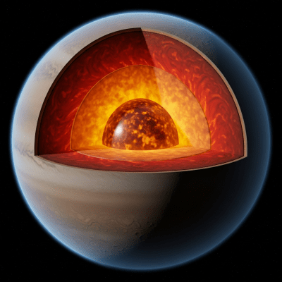 Cross-sectional diagram of a Super-Earth, classified under planets