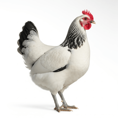 High quality studio photograph of a single Sussex from the chicken taxonomy