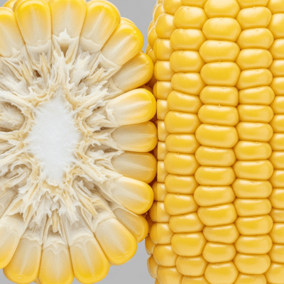 Detailed cross-sectional view of a fresh Sweet Corn