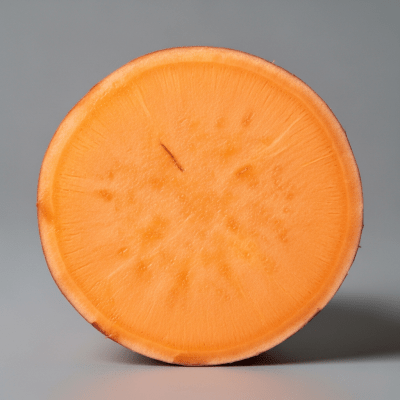 Detailed cross-sectional view of a fresh Sweet Potato