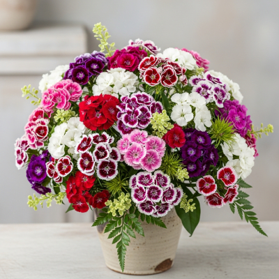 Image of a Sweet William (flowers) arranged in a traditional bouquet or floral arrangement