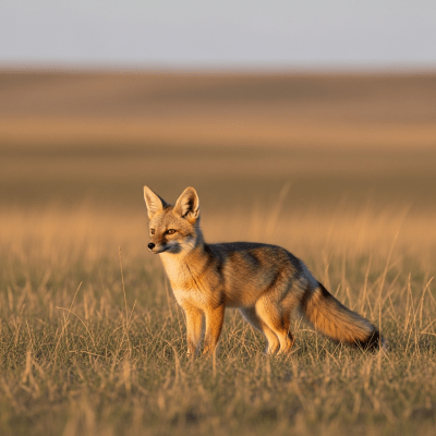 Photograph of a Swift Fox, part of the taxonomy canines, in its typical natural environment