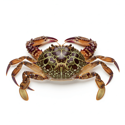 High quality studio photograph of a single Swimming Crab