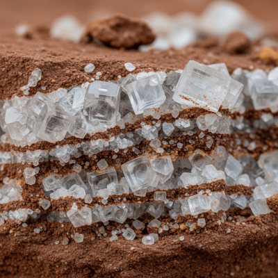 Naturalistic scene featuring Sylvite in its typical geological environment, as categorized by minerals