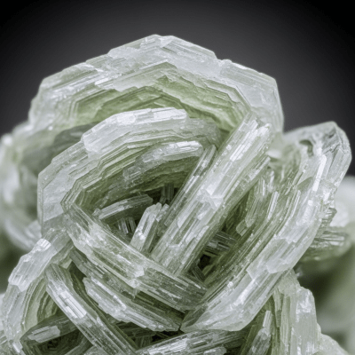 Macro shot of Talc, of the taxonomy minerals, showing detailed crystal structure and surface texture