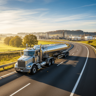Photorealistic image of a Tank Truck (trucks) in its typical working environment