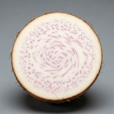 Detailed cross-sectional view of a fresh Taro