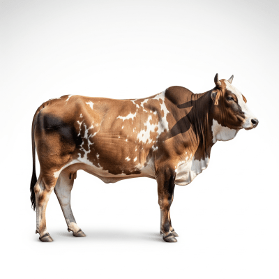 High quality studio photograph of a Taurine–Indicine hybrids (taurine × indicine composites)