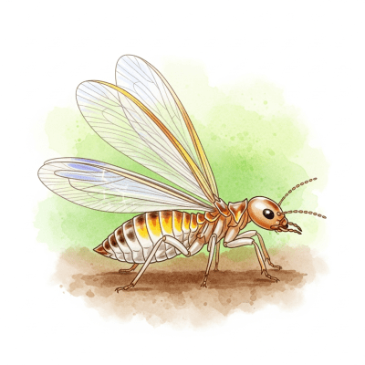 Artistic depiction of a single Termite, belonging to the taxonomy insects