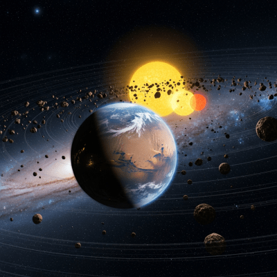 Visualization of a Terrestrial planet (planets) interacting dynamically within its typical system architecture