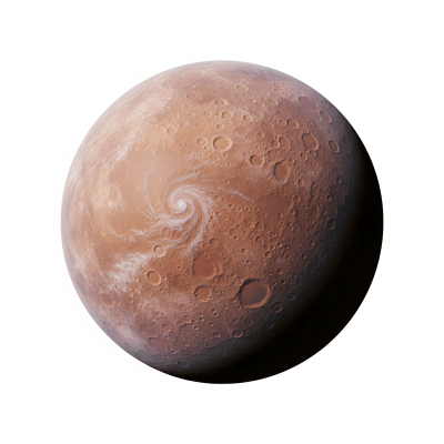 High quality studio photograph of a single Terrestrial planet