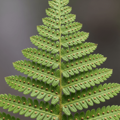 Detailed macro image of the fronds and leaflets of a Thelypteris palustris, focusing on texture, venation, and sori (spore cases) if visible