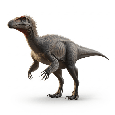 High quality studio photograph of a single Therizinosaurus