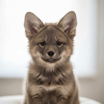 Photograph showing a juvenile (puppy) version of the Tibetan Fox