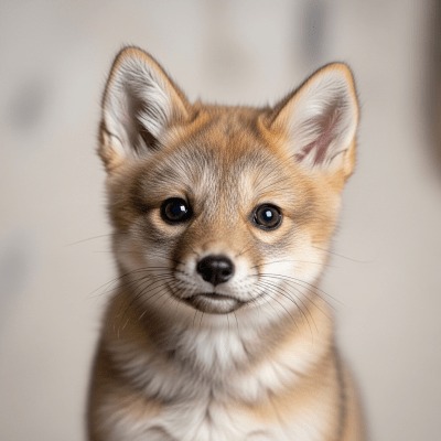 Photograph showing a juvenile (puppy) version of the Tibetan Sand Fox
