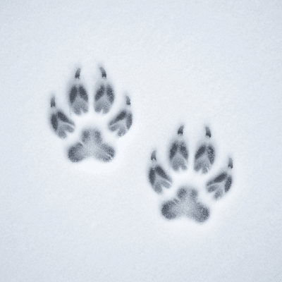 Image depicting tracks or footprints left by a Tibetan Sand Fox, belonging to the taxonomy canines
