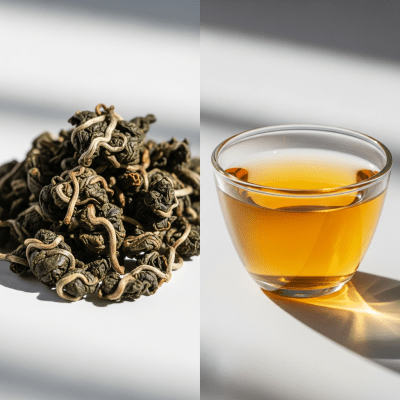 Cross-sectional close-up of a Tieguanyin